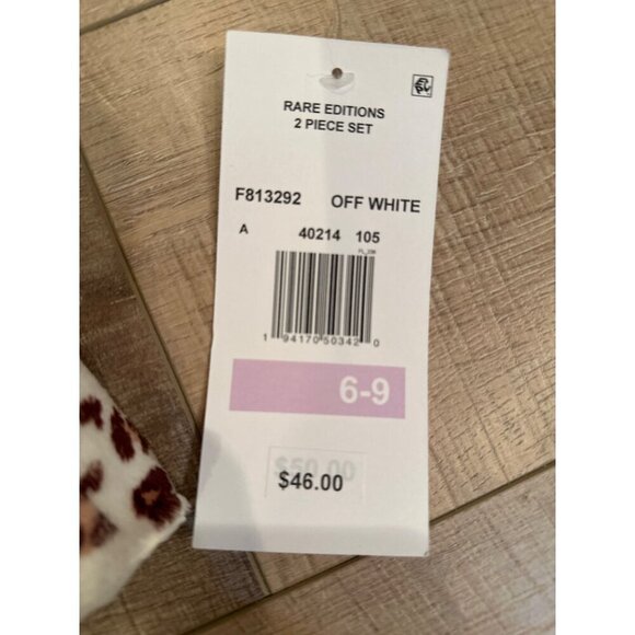 Rare Editions Baby Girls Cheetah Bodysuit & Jumper, 2 Piece Set - Off White 6-9 - Picture 4 of 7